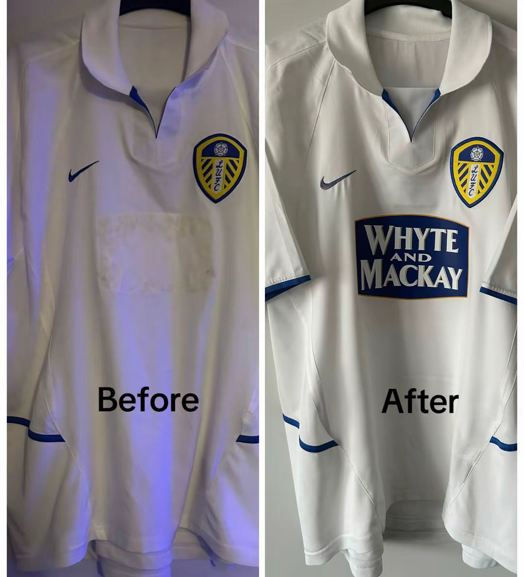 Leeds United 2003/04 Home Shirt Whyte And Mackay Sponsor Restoration