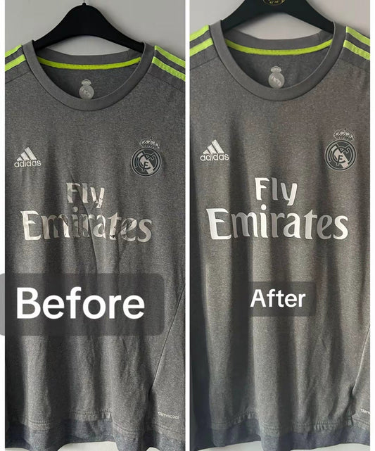 Real Madrid 2015/16 Away Shirt Fly Emirates Sponsor Restoration