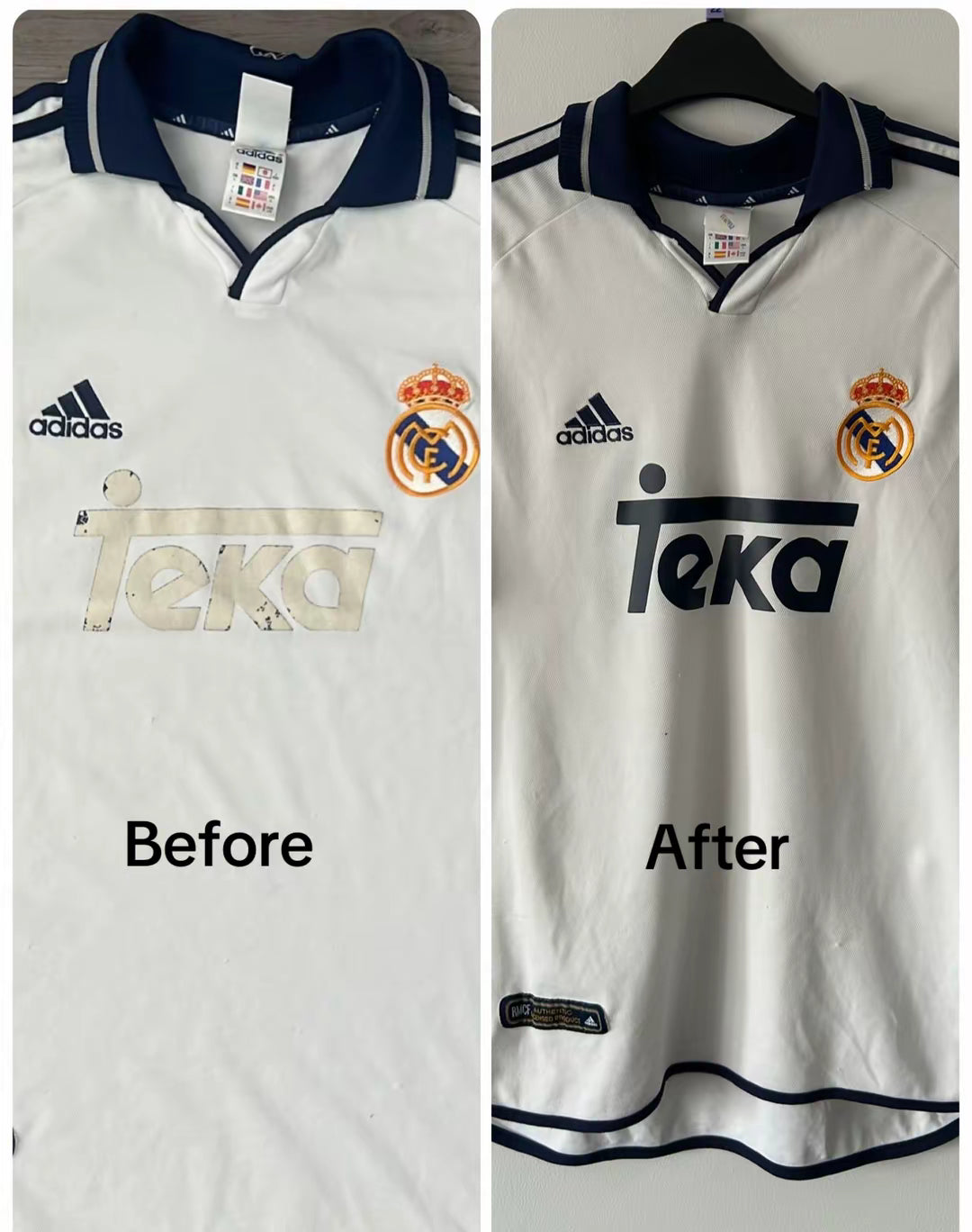 Real Madrid 2000/01 Home Shirt Teka Sponsor Restoration