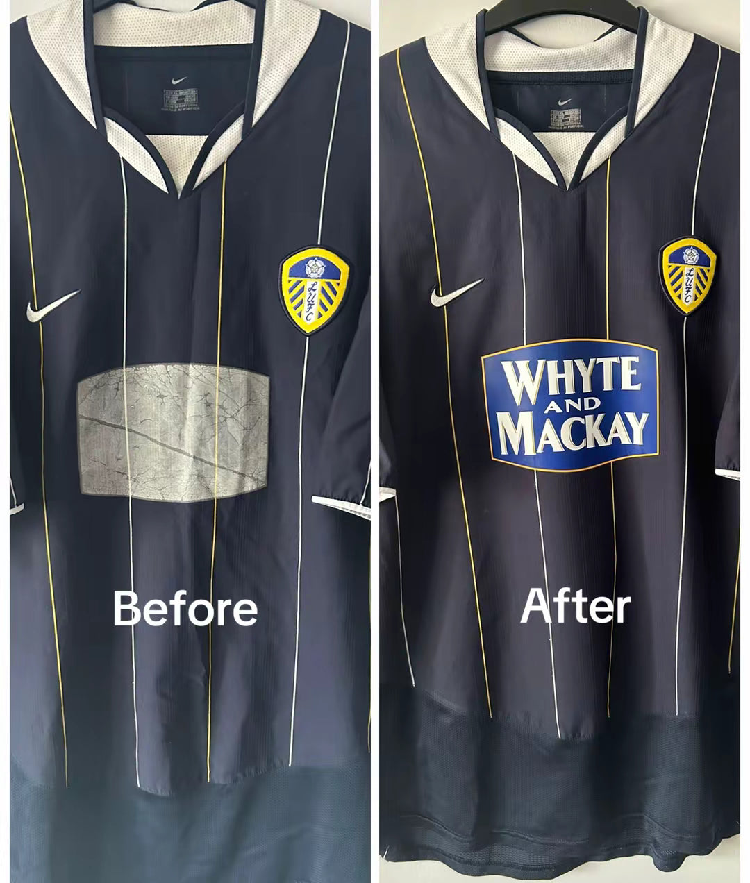 Leeds United 2003/04 Away Shirt Whyte And Mackay Sponsor Restoration